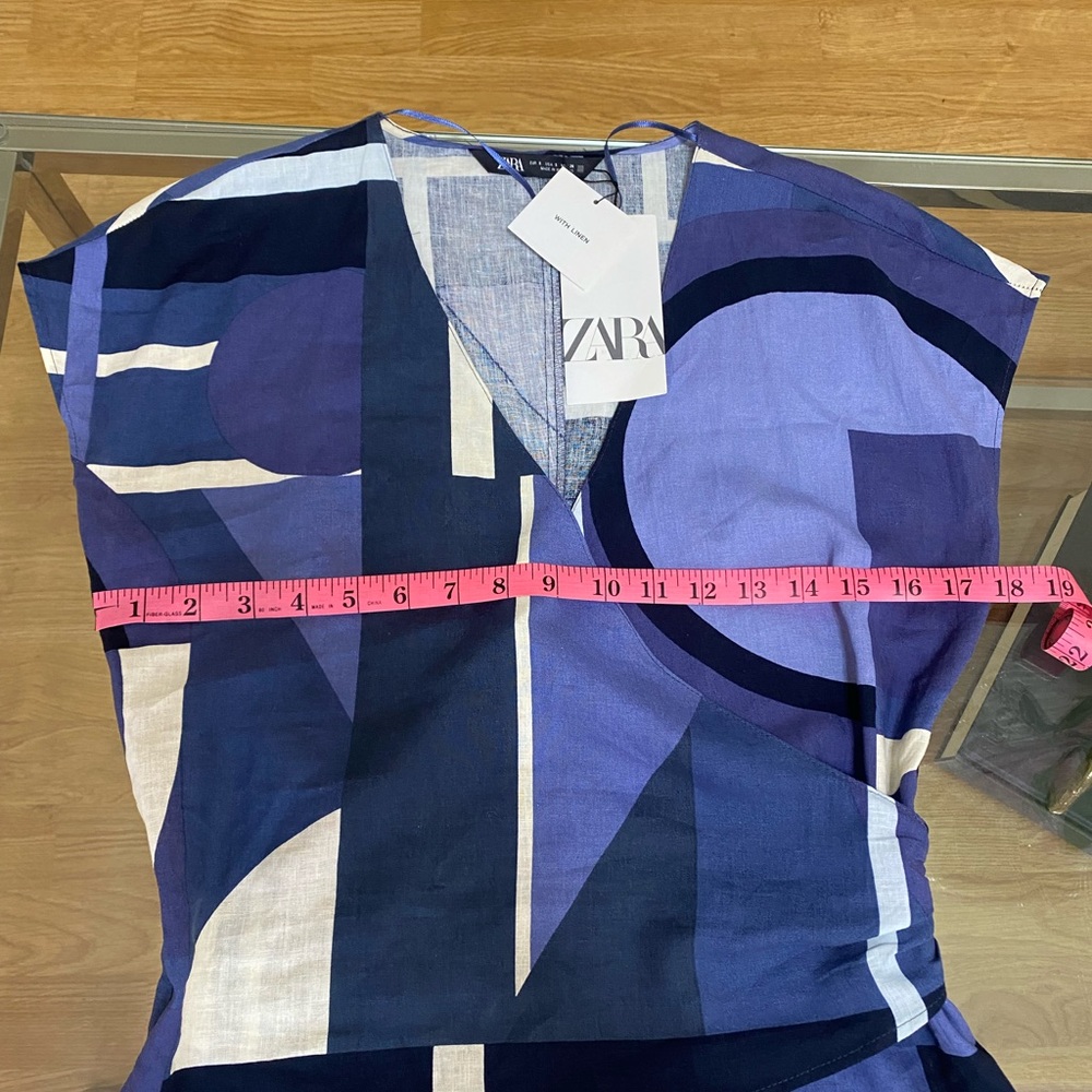 ZARA WOMEN’S BLUE AND PURPLE BLOUSE SIZE S - Picture 7 of 8
